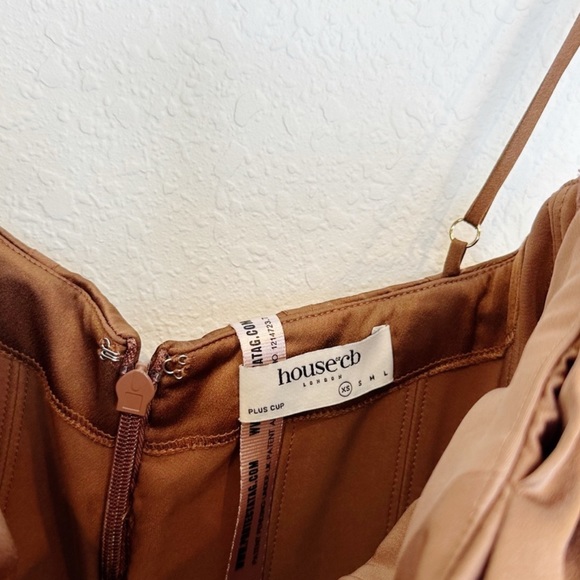 House of CB “Charmaine” Midaxi Chocolate Gown XS NWT - Picture 14 of 16